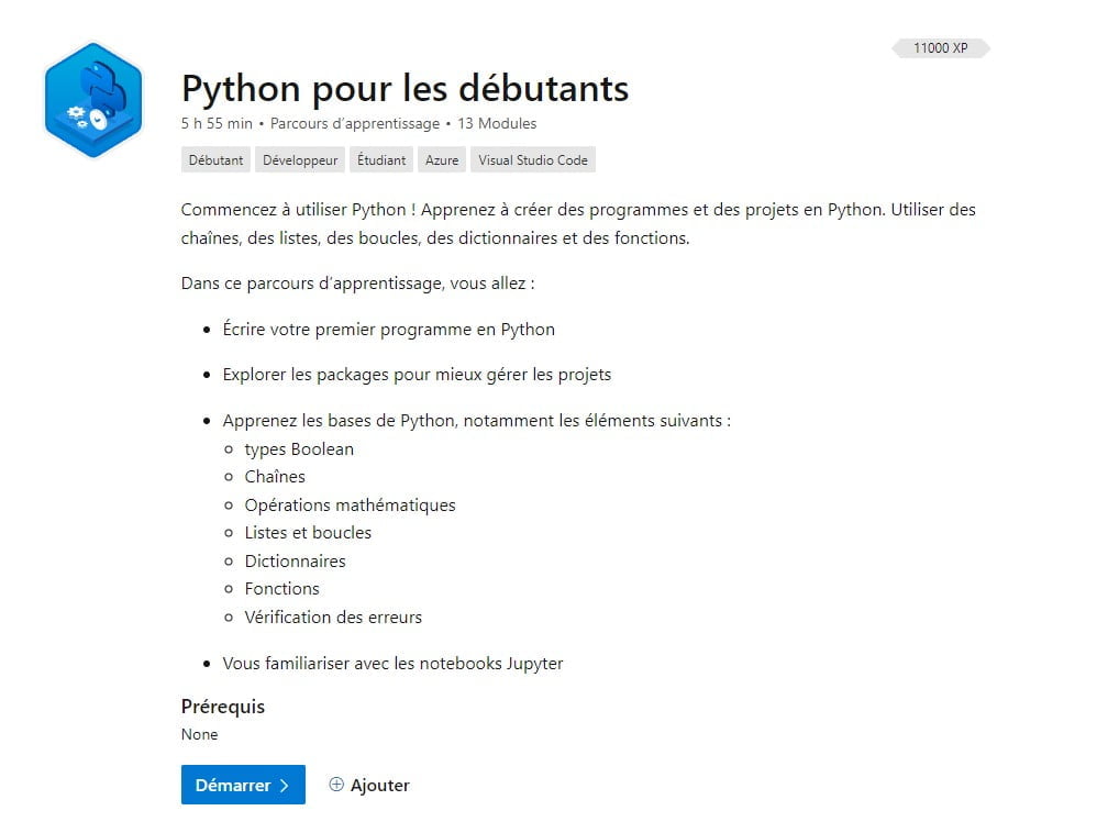 Cours Python gratuit de Microsoft - Python pour les débutants