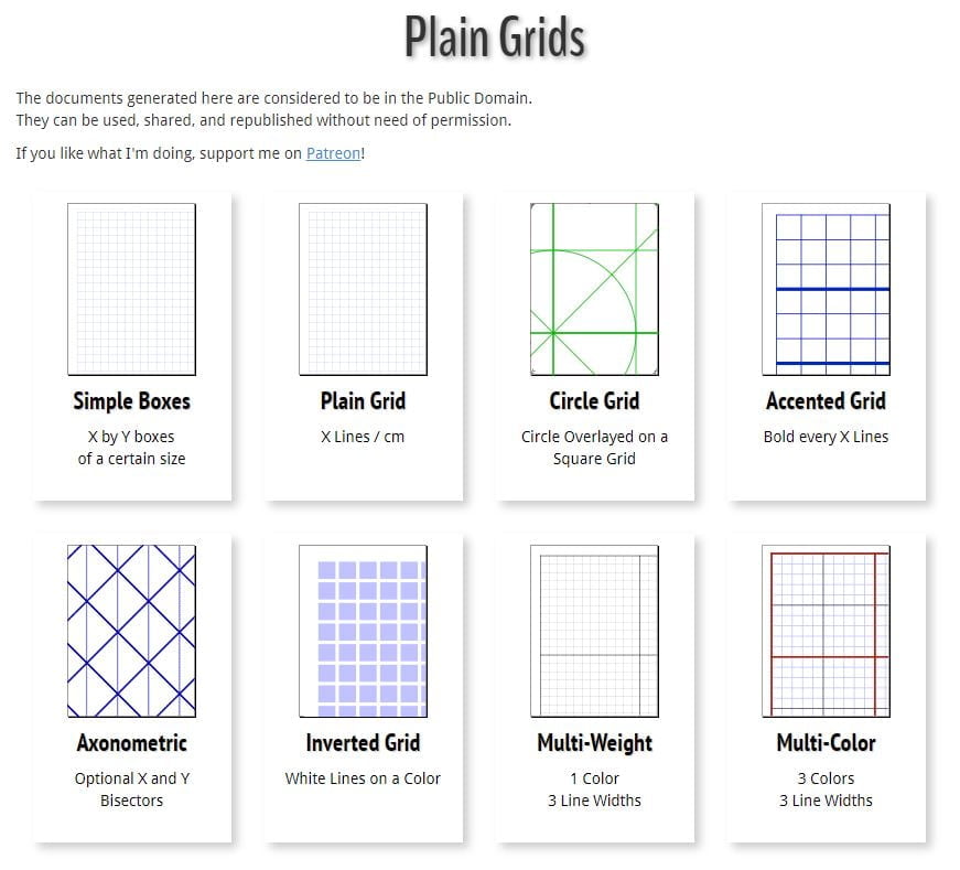 Plain Grids - GraphPaper papier quadrillé