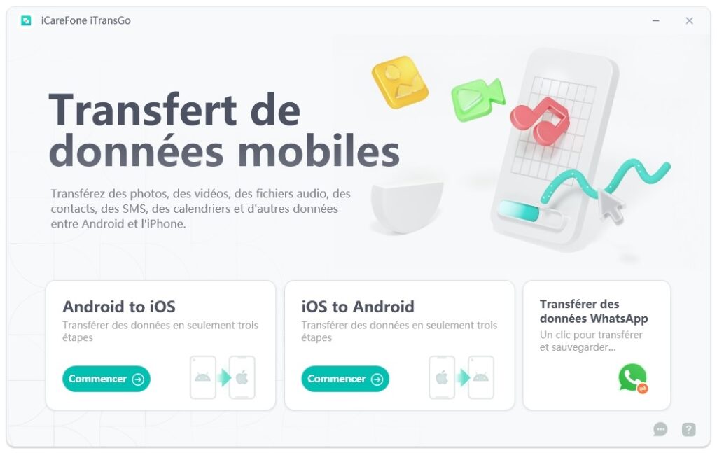 iCareFone iTransgo - transférer des données iPhone vers Android
