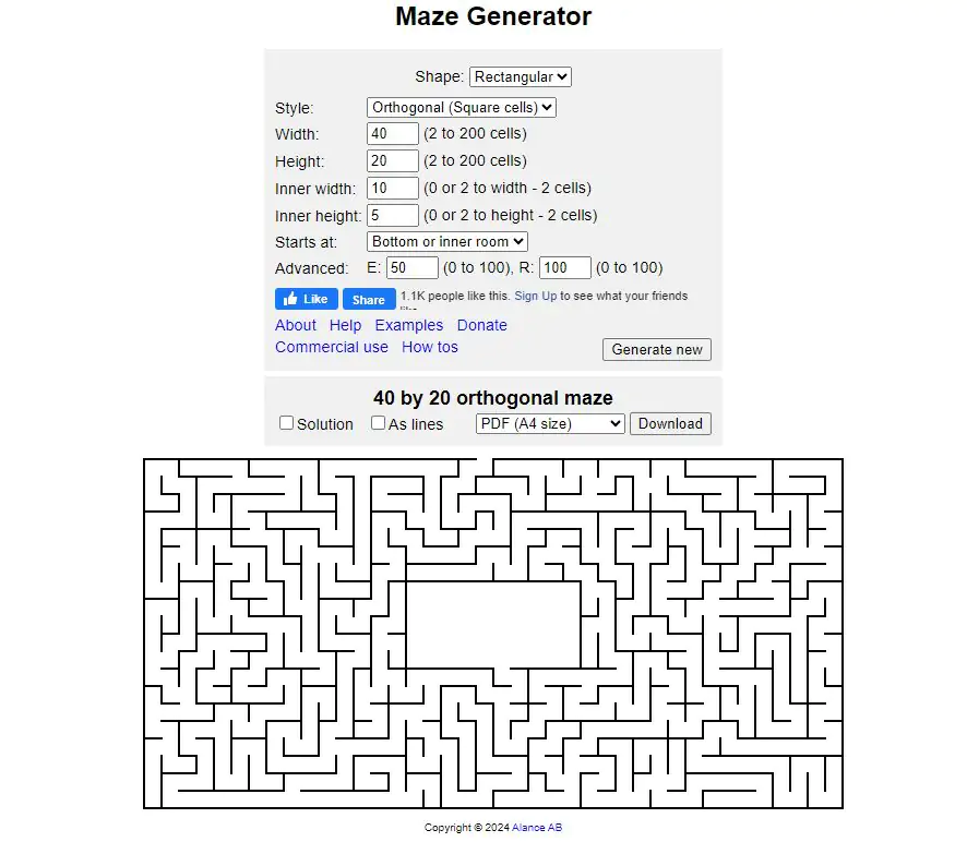 Maze Generator - Interface