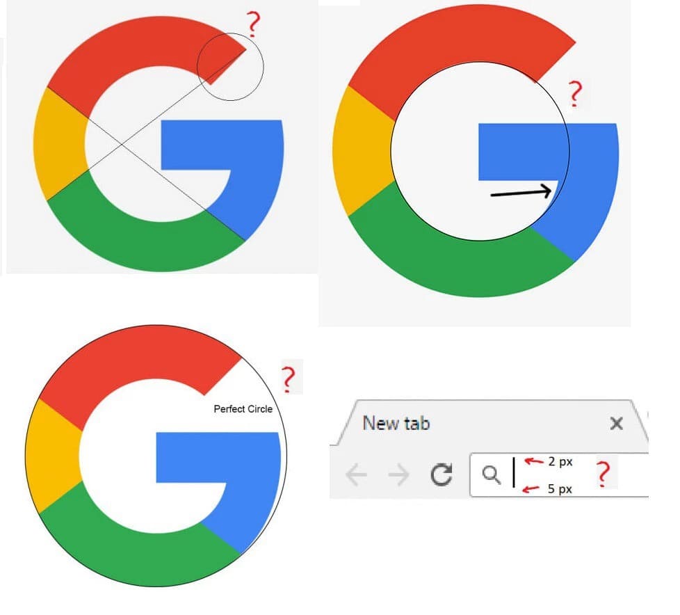asymetrie logo google | Pourquoi le curseur de souris est-il penché ? On vous explique !
