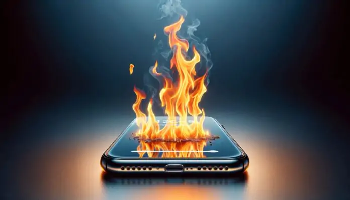iPhone chauffe, en feu