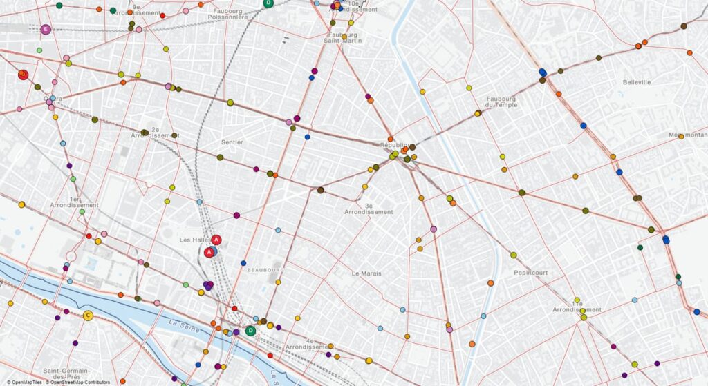 mobility portal geops paris zoom | Mobility Portal de geOps montre tous les trains, métros et bus de France en temps réel