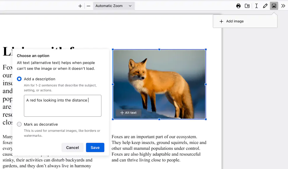 Editer un PDF avec Firefox : Image