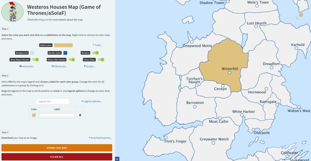 mapchart carte westeros | Comment créer gratuitement et sans inscription une carte personnalisée avec MapChart