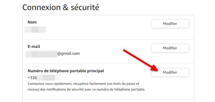 Comment changer votre numéro de téléphone sur Amazon - Connexion et sécurité
