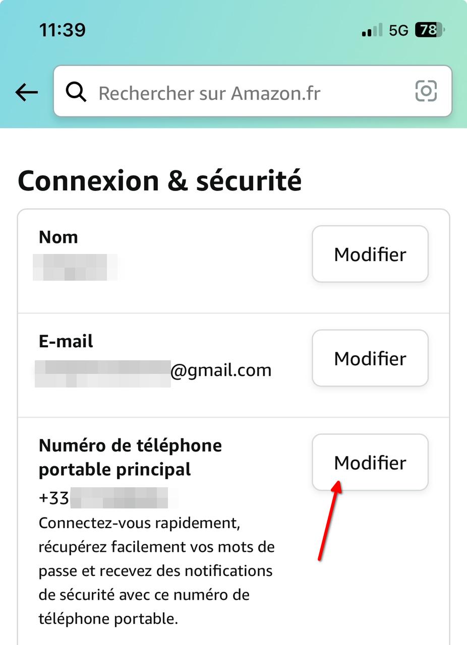 Comment changer votre numéro de téléphone sur Amazon - Connexion et sécurité