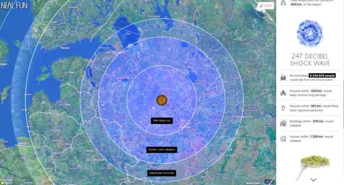 Un simulateur d'impact d'astéroïde en ligne pour exploser votre ville