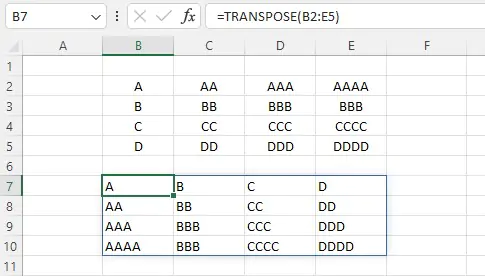Formules indispensables Excel - Transpose