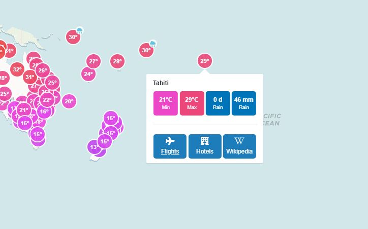 Découvrez votre prochaine destination de voyage en fonction du climat grâce à cet outil innovant - Travel Weather Map Tahiti