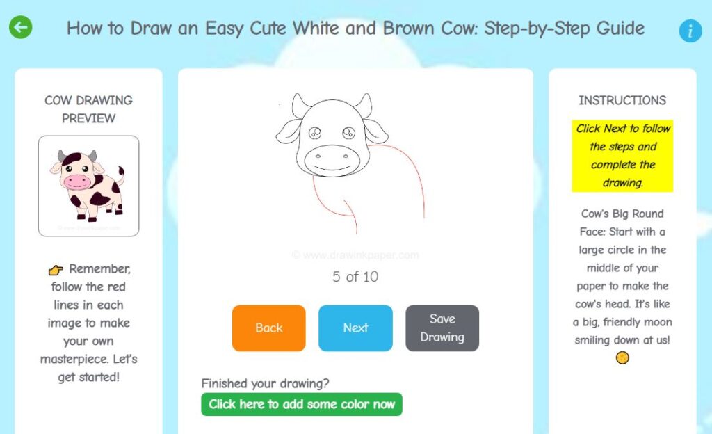 drawinkpaper vache | DrawInkPaper, un site gratuit pour apprendre à dessiner étape par étape