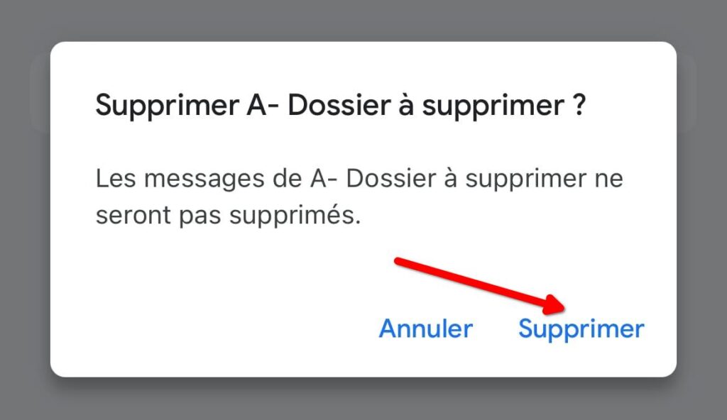 Supprimer un dossier dans Gmail sur l'application Gmail pour iOS