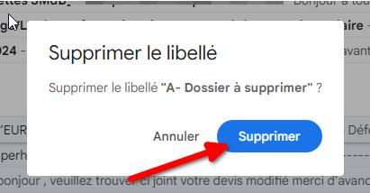 Supprimer un dossier dans Gmail sur ordinateur