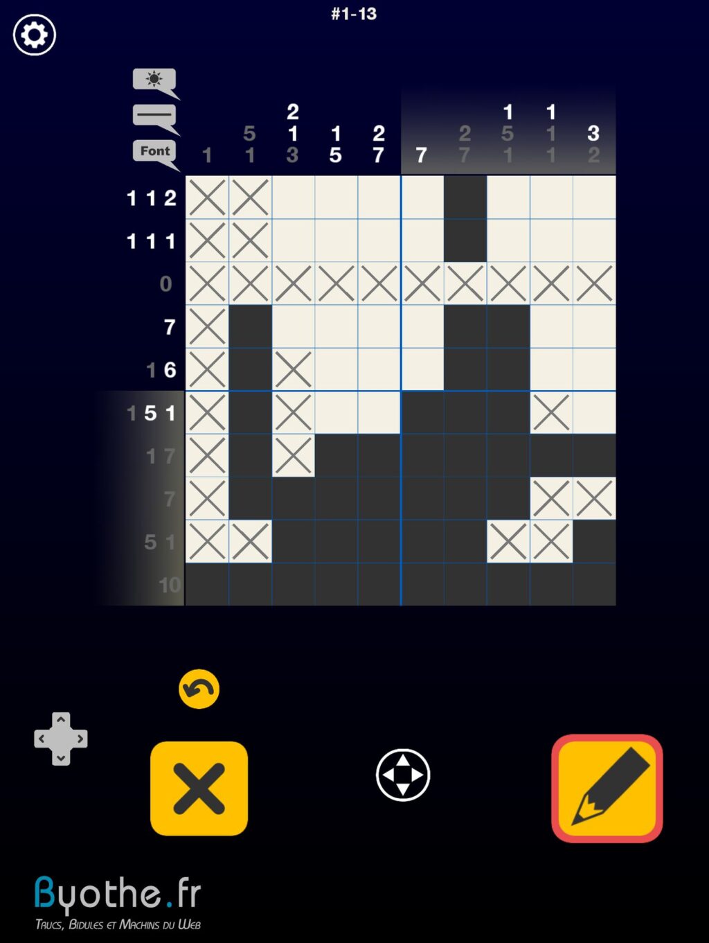 Capture d'écran du jeu Nonogram Galaxy sur BOOX Go Color 7