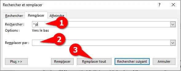 Copier-coller le texte d'un PDF dans Word sans ruiner la mise en page - Rechercher et Remplacer