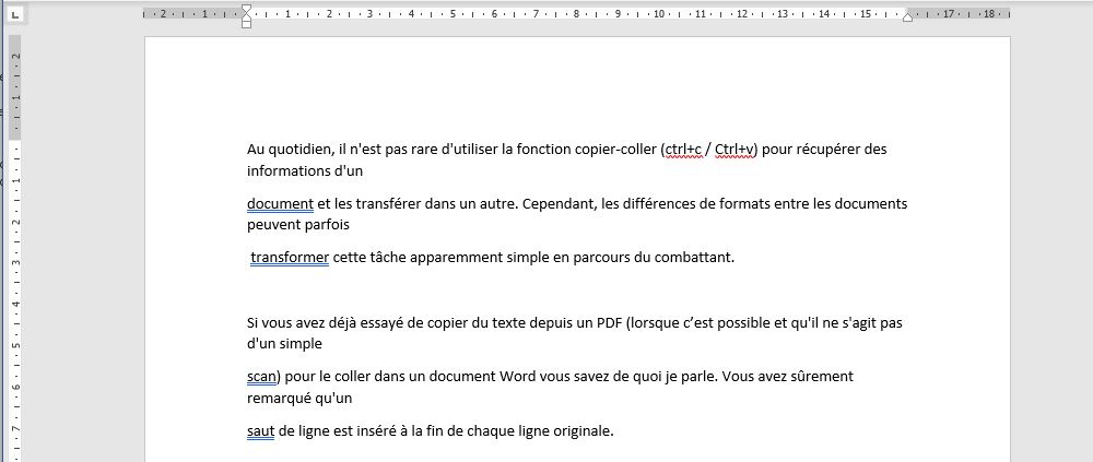 Copier-coller le texte d'un PDF dans Word