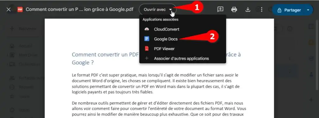 convertir pdf en word google drive 2 | Comment convertir un PDF en Word sans aucune application grâce à Google ?