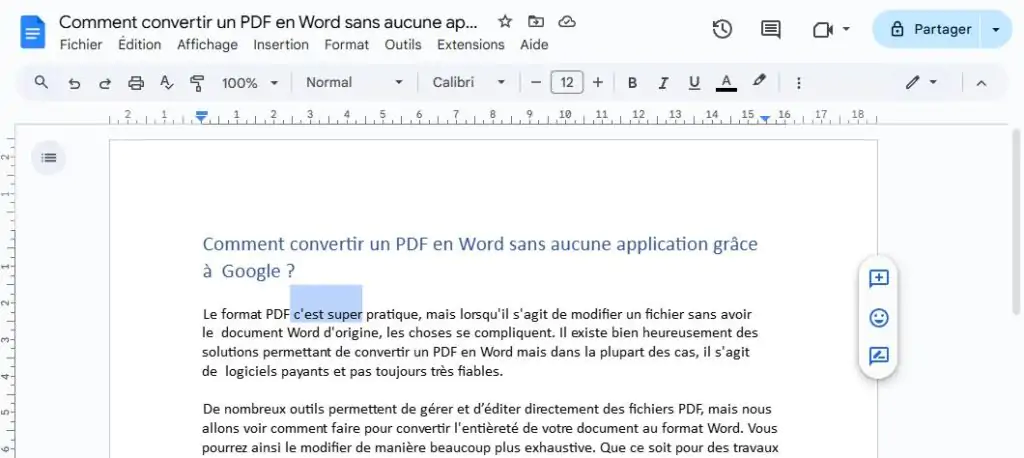 convertir pdf en word google drive 3 | Comment convertir un PDF en Word sans aucune application grâce à Google ?