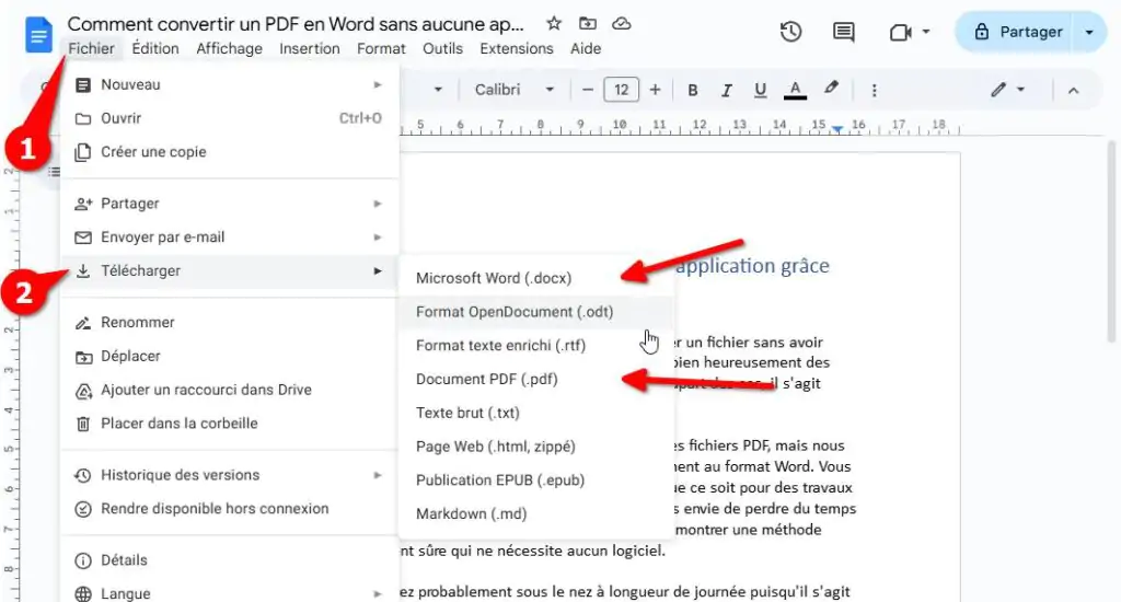 convertir pdf en word google drive 4 | Comment convertir un PDF en Word sans aucune application grâce à Google ?