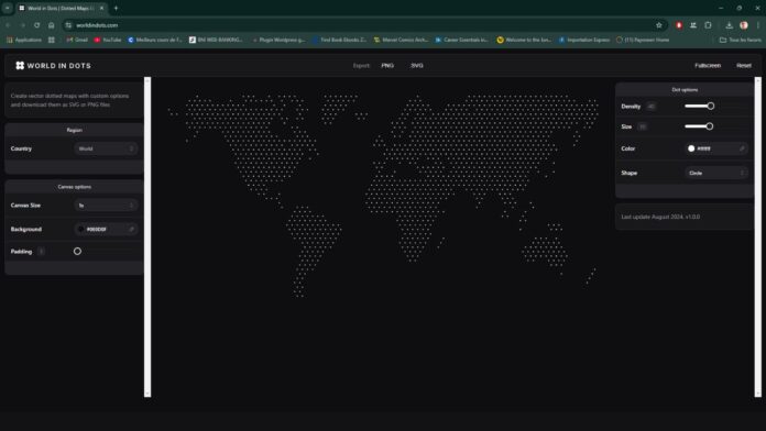 Two Dots Map World in Dots: the online tool to create personalized dot maps