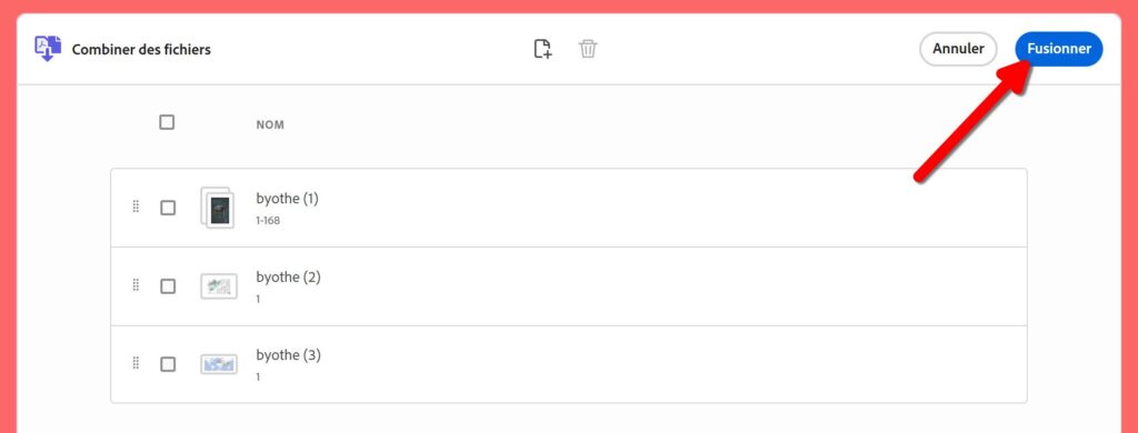 Adobe Acrobat en ligne - Ajouter des PDF / Fusionner des fichiers PDF