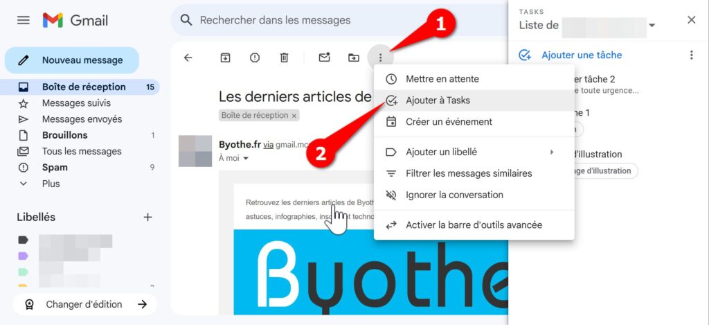 Ajouter une tâche dans Gmail - Comment ajouter des emails à votre to do list dans Gmail