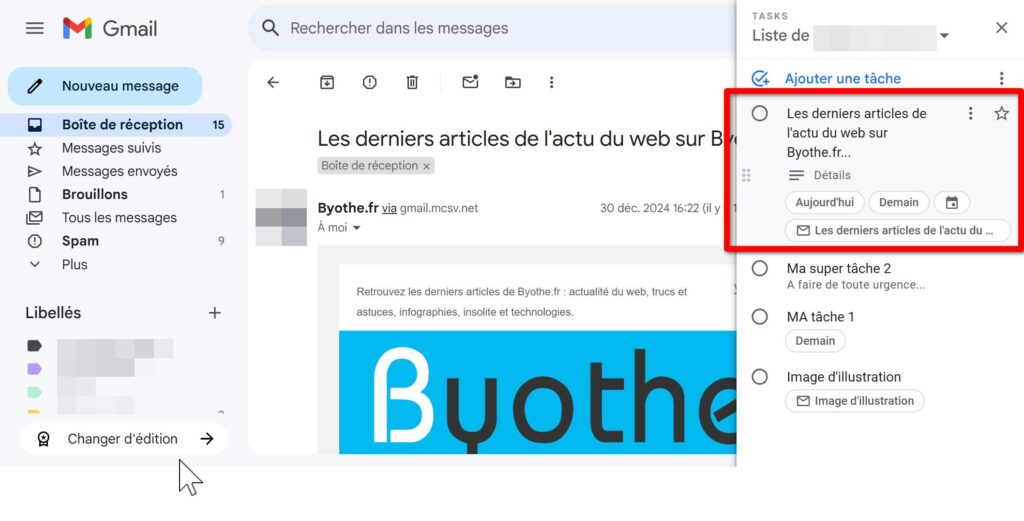 Ajouter une tâche dans Gmail - Comment ajouter des emails à votre to do list dans Gmail