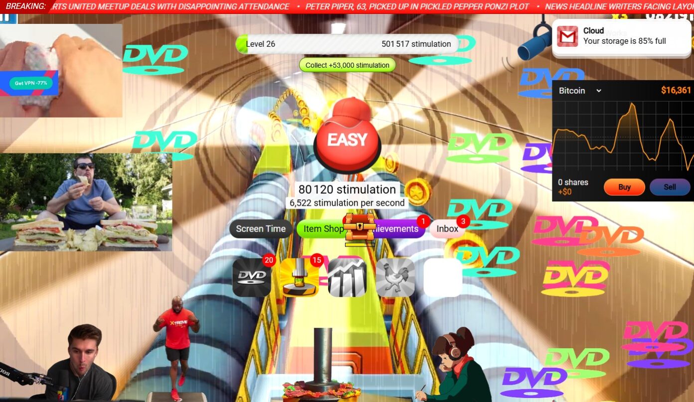 Stimulation Clicker un jeu hautement addictif dans votre navigateur