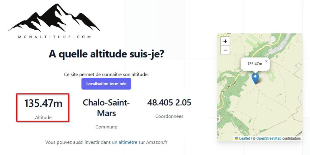 MonAltitude, la solution la plus simple pour trouver l'altitude autour de moi