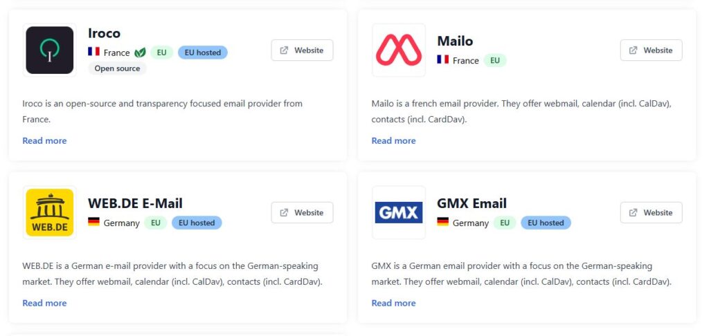 european alternatives email providers | Comment trouver des alternatives européennes aux services en ligne américains ?