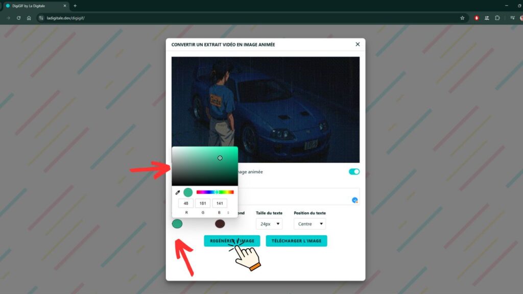 DigiGIF : transformer une vidéo en image GIF animée gratuitement ! 4 DigiGIF by La Digitale - Video - ajout -texte couleur