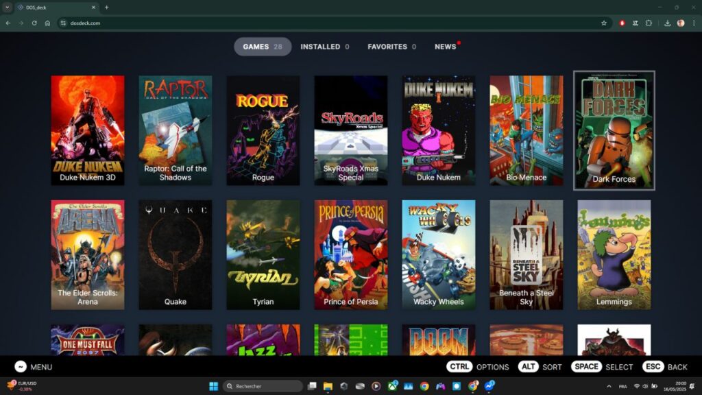 Savez-vous qu’avec Dos_deck, vous pouvez jouer à des jeux classiques comme The Ultimate Doom ? 1 Dos_deck-accueil