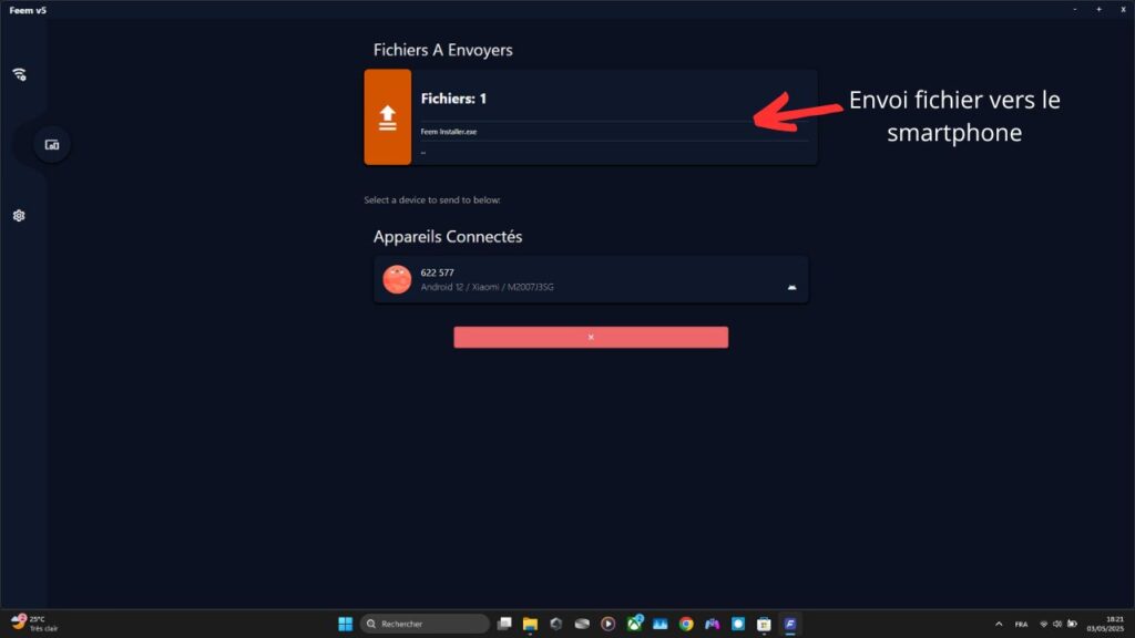 Feem : transférez vos fichiers en toute simplicité 3 Feem.Share-interface-détection-appareil (1)