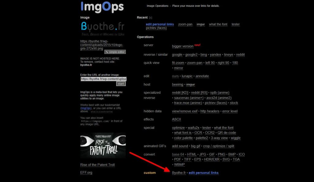 ImgOps : l'outil ultime de recherche par image inversée 4 imgops ajouter lien perso 2 | ImgOps : l'outil ultime de recherche par image inversée