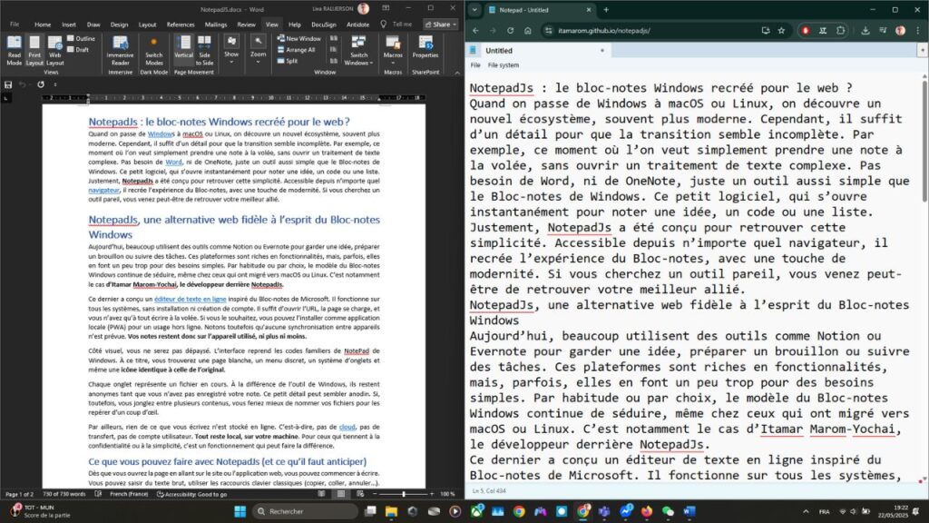 NotepadJs : le bloc-notes Windows recréé pour le web ? 3 notepadjs-vs-office-windows