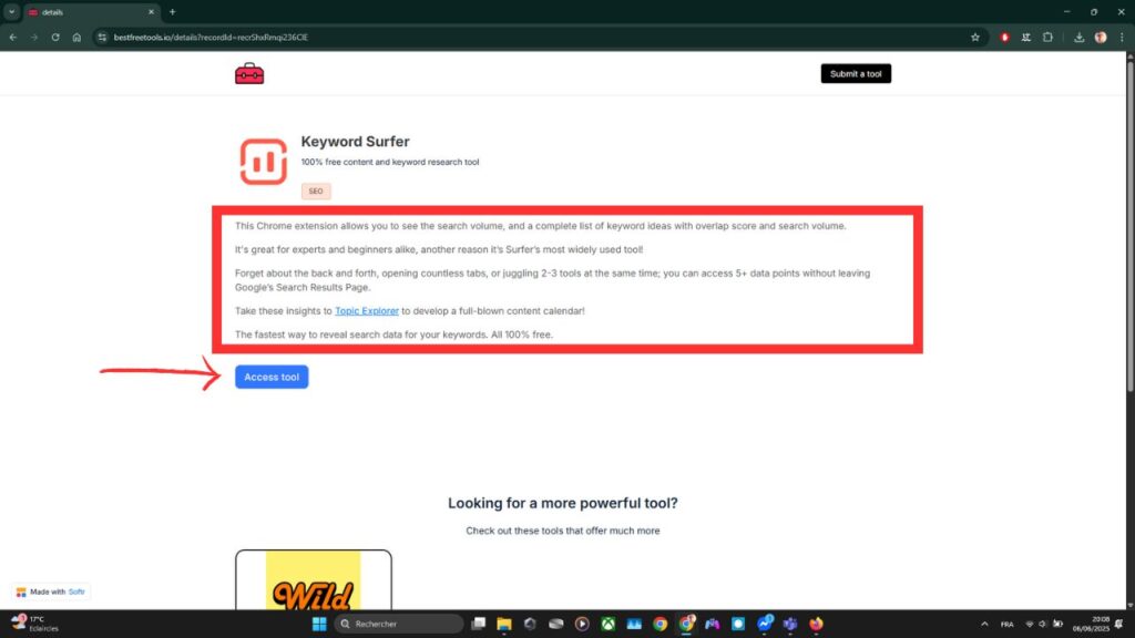 Best Free Tools : le site qui centralise les meilleurs outils gratuits du web 3 Best-free-tools.io-catégories-SEO-KeyWord-Surfer
