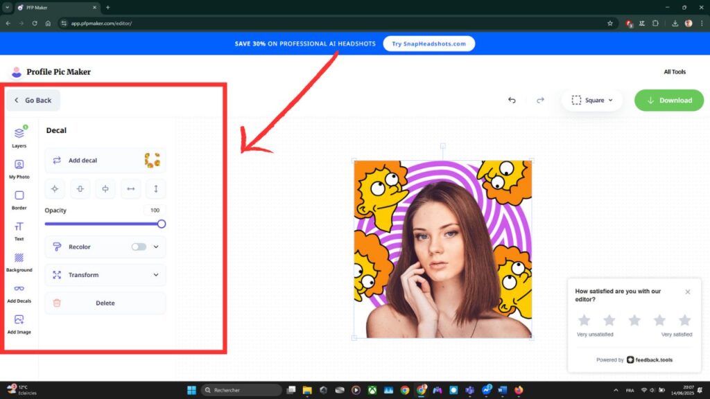 Besoin d’une photo de profil pro impeccable ? Essayez PFPMaker ! 5 PFPMaker-créer-Photo-de-profil-choix-édition