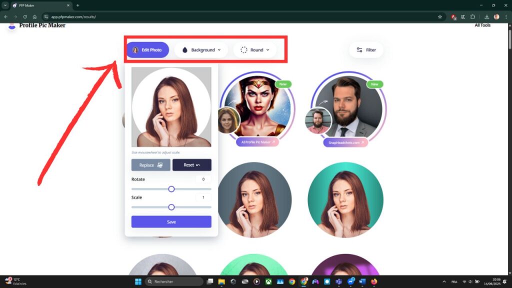 Besoin d’une photo de profil pro impeccable ? Essayez PFPMaker ! 4 PFPMaker-créer-Photo-de-profil-choix-modèles