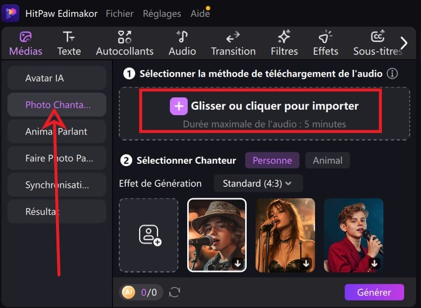 Quelle application gratuite pour faire chanter une photo avec sa voix en 2025 ? 6 hitpaw edimakor 2 | Quelle application gratuite pour faire chanter une photo avec sa voix en 2025 ?