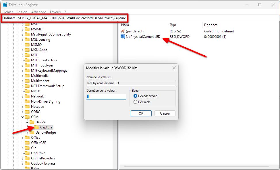 Comment activer la notification d’utilisation de la caméra sur Windows 11 4 windows 11 camera editeur de registre | Comment activer la notification d’utilisation de la caméra sur Windows 11