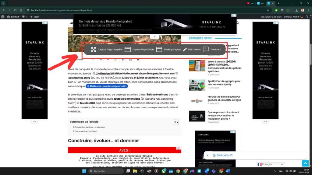 1Click Webpage Screenshot : l’outil Chrome simple et efficace pour vos captures d’écran complètes 2 Capture de Page Web - Screenshot Extension Chrome Capture - 1