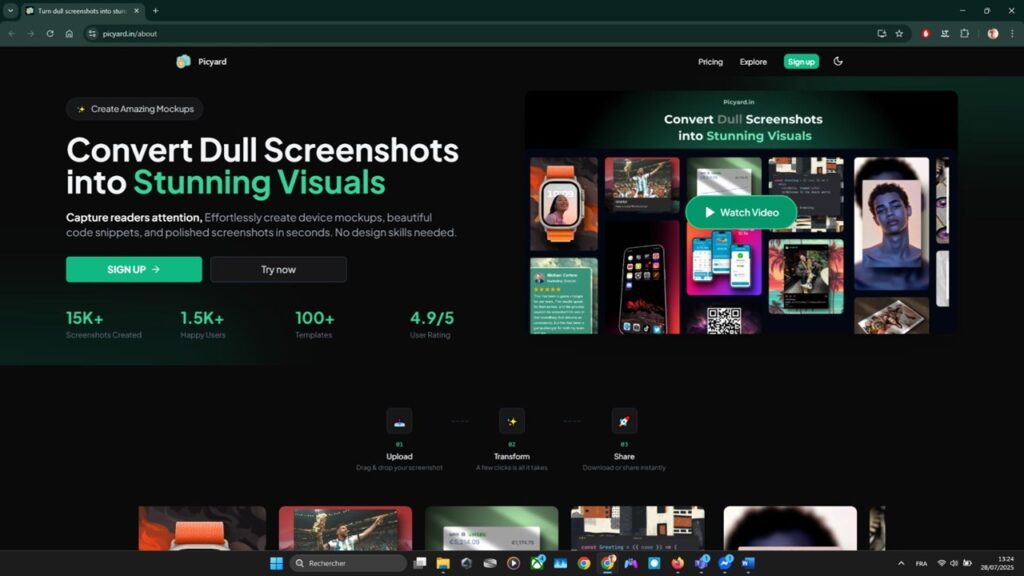 Picyard : l’alternative à Canva pour des captures d’écran soignées 1 Picyard.in-convert-accueil