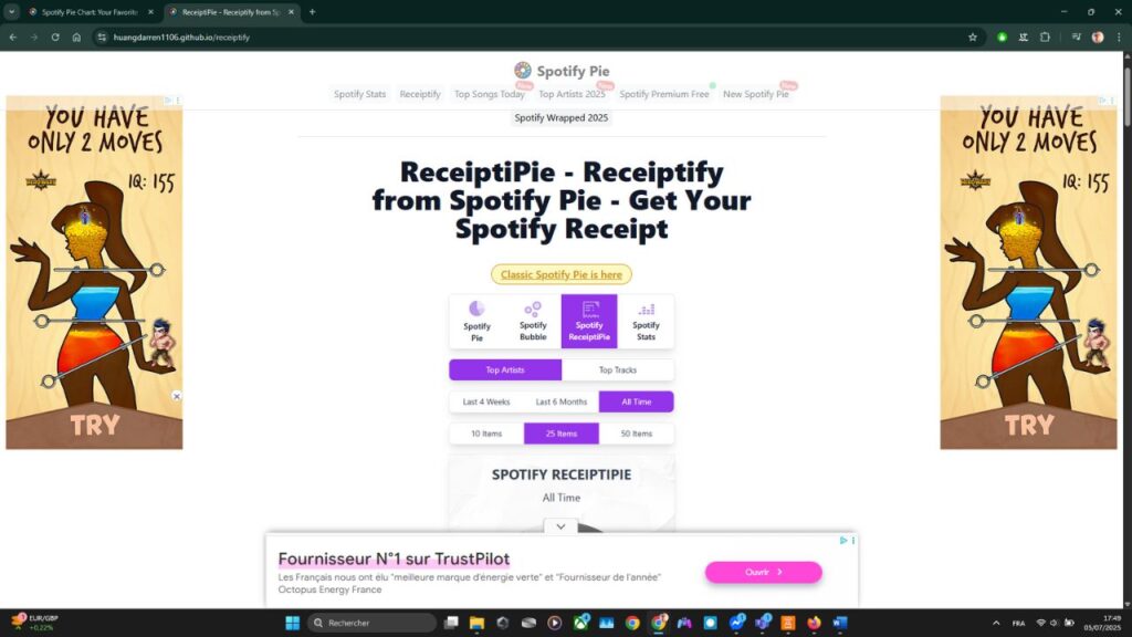 Spotify Pie : des graphs pour voir ses stats Spotify 3 Spotify Pie Receiptify | Spotify Pie : des graphs pour voir ses stats Spotify