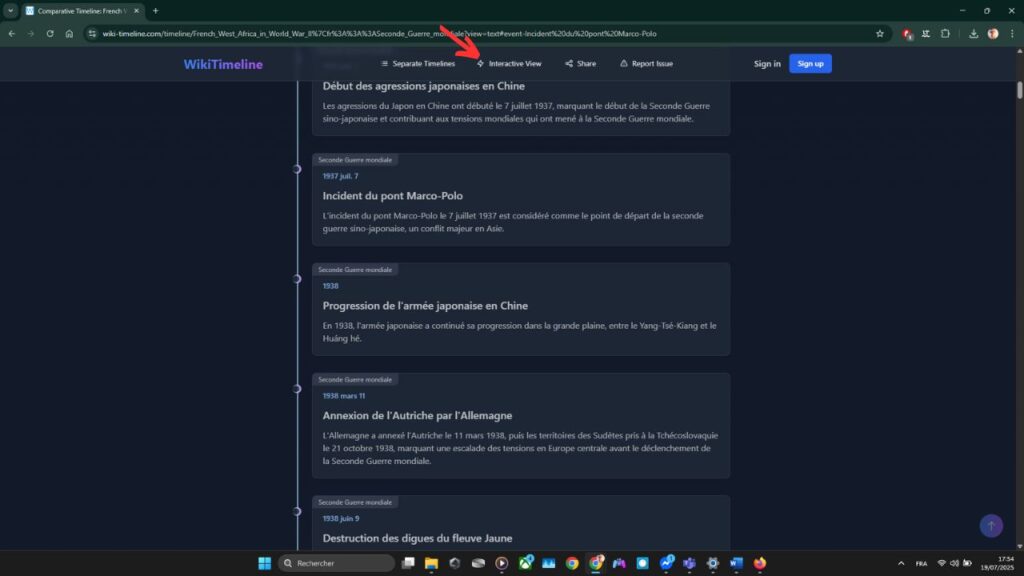 WikiTimeline-résultat-reader-view