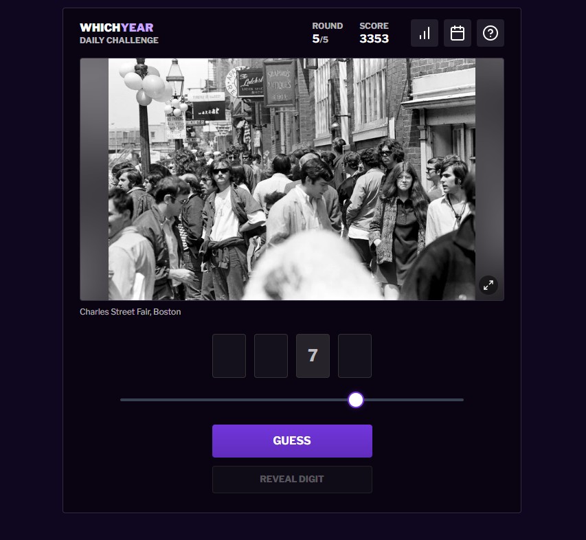 Which Year : saurez-vous dater ces photos historiques ? 2 Which Year - Reveal Digit