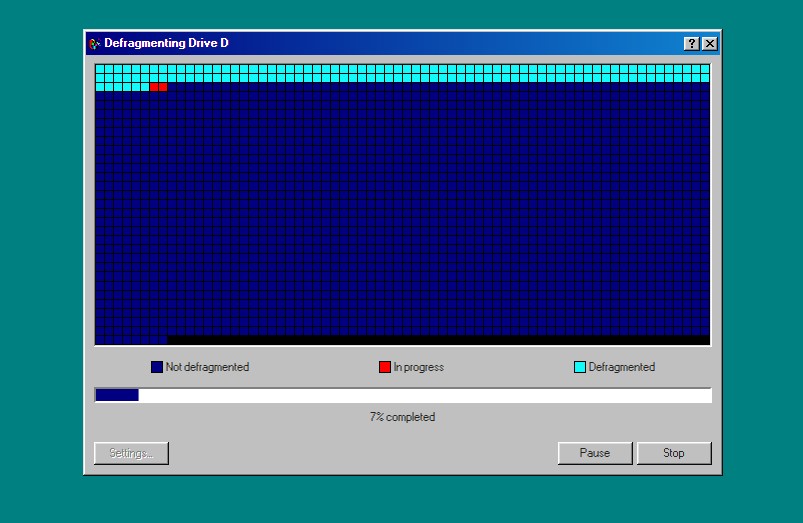 Windows 98 Disk Defrag Simulator : simulez une défragmentation de disque à l'ancienne