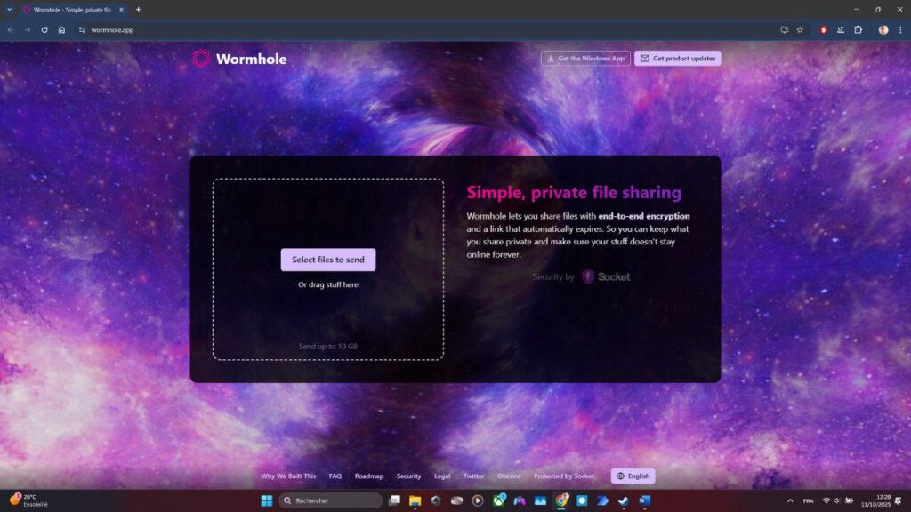 Wormhole est-il la solution la plus sûre pour partager vos fichiers ? 1 Wormhole.app-Accueil