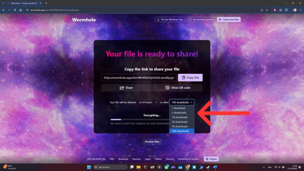Wormhole est-il la solution la plus sûre pour partager vos fichiers ? 2 Wormhole.app-cryptage-fichier
