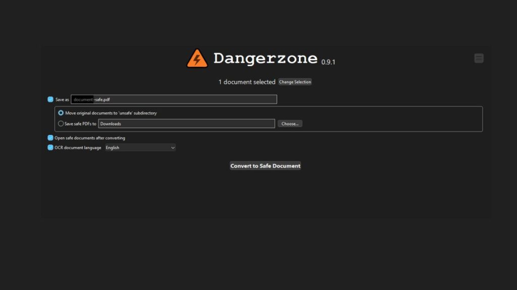 Dangerzone : le site qui transforme vos fichiers risqués en PDF sûrs 4 Dangerzone-conversion
