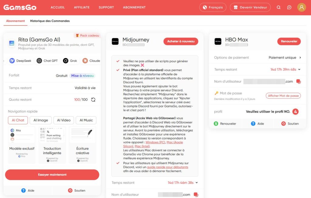 gamsgo abonnements | GamsGo : la plateforme qui démocratise les abonnements premium et les outils IA